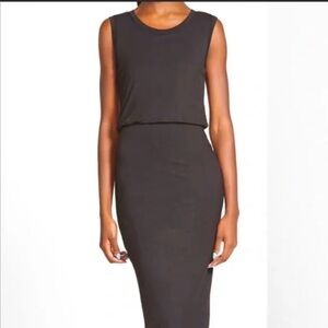 Leith Olive Green Sleeveless Midi Bodycon Dress